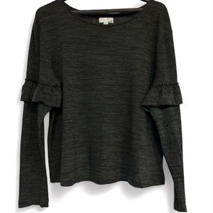 4th Union Ladies Dark Gray And Black Long Sleeve Soft Ladies Top Size Large NWT